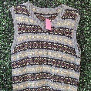 St. John's Bay Gray and Multicolor Sweater Vest